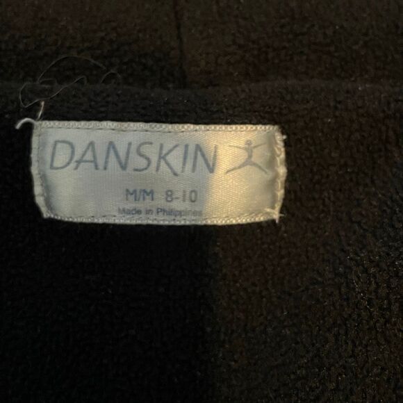 Danskin Fleece Lined Zip-Up Hoodie Sweatshirt Black Knit M - Picture 4 of 8